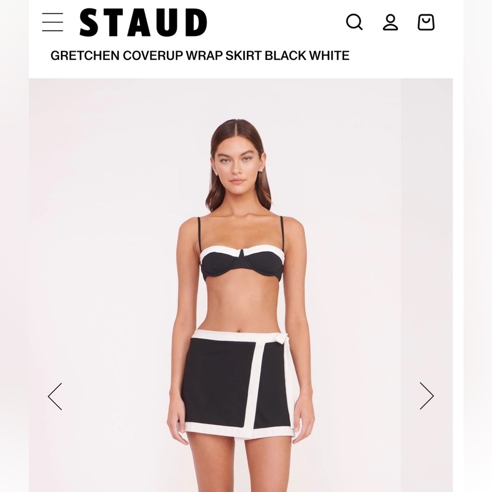GRETCHEN COVERUP WRAP SKIRT BLACK WHITE